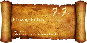 Ficzay Frida névjegykártya